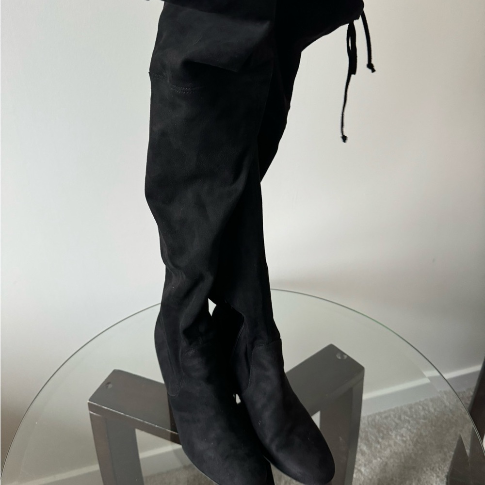 Knee high black boots